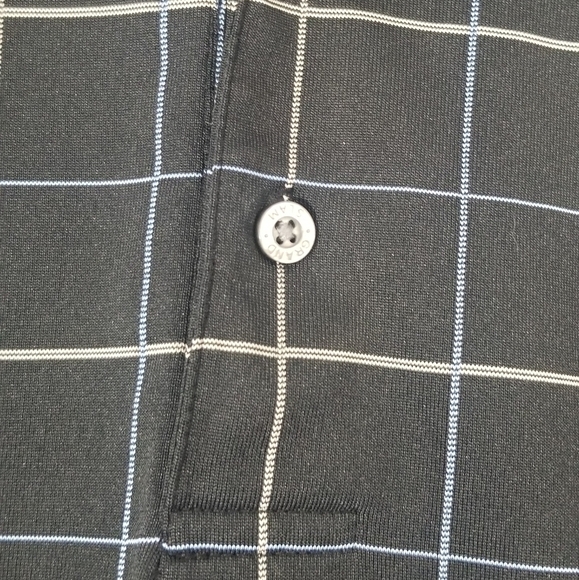 Grand Slam Polo Golf Tee. Size Medium. Black with Blue and Yellow Accents. - Picture 2 of 6